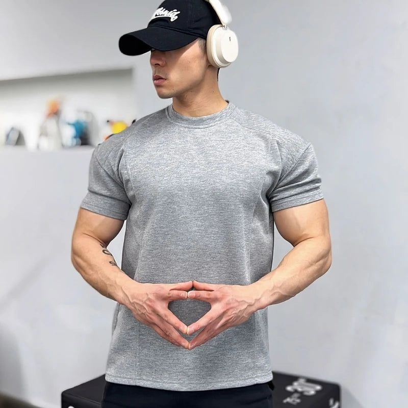High quality Autumn men long sleeved T-shirt Fashion sport Round Collar fitness running mesh Breathability Training t-shirt men