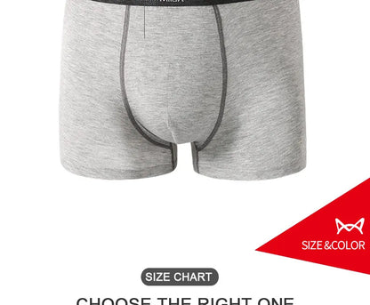 MiiOW 3pcs 40S Modal Men Boxers Underwear Breathable Mesh Men's Panties Boxershorts 3A Graphene Antibacterial Man Underpants