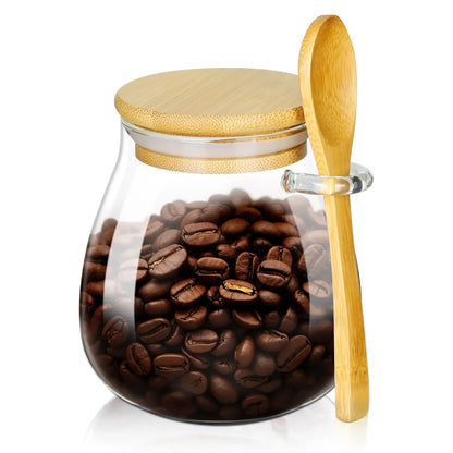 Airtight Glass Food Storage Jar - Sealed Kitchen Canister for Sugar Tea Coffee - ZOOMNSTORE