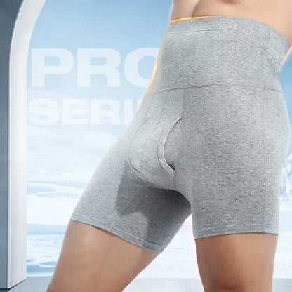 Underwear Mens Pure Cotton High Waist Trunks Plus Size Lengthened Anti-wear Warm Sports Boxers Pack Mentrual Panties