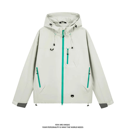 Waterproof Hiking Jacket – Lightweight Polyester Windbreaker With Storm Hood