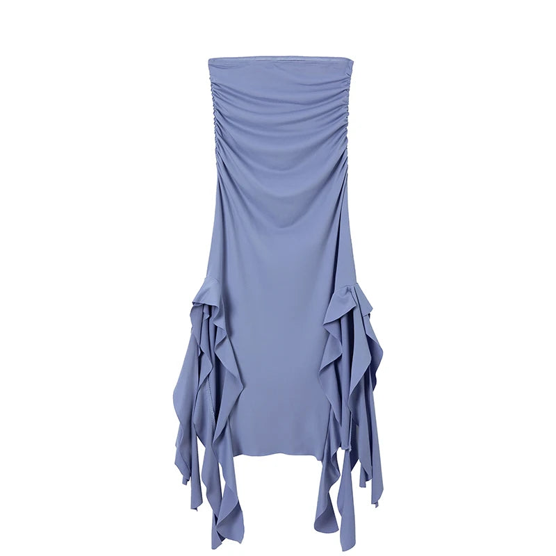 One Shoulder Dress - Slim Fit Summer Fashion Bra Wrap Ankle Length Dress