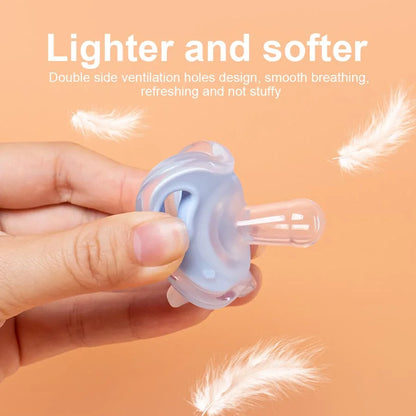 3Pcs Baby Apple Pacifier Set Silicone Soother with Spring pacifier chain and PP storage Box 100% BPA Free Portable Pacifier Set