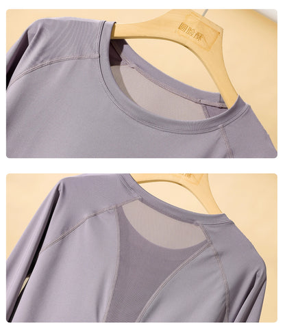 Women's Yoga Top – Long Sleeve Quick Dry Sportswear | Breathable, Flexible Workout Tee