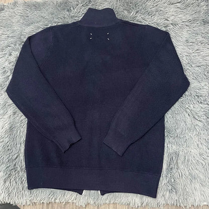 Asian size Autumn Winter Men Loose Casual Knit Sweater Zipper Semi High Neck Long Sleeve Cardigan Lazy Comfortable Warm Top