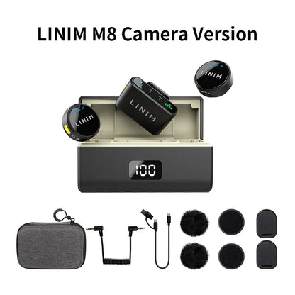 LINIM M8 Wireless Lavalier Microphone for iPhone Camera Type-C Noise Cancellation 23H Battery for Vlog Interview Live Streaming