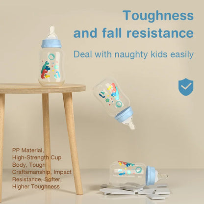 MAMIJOY 2PCS 150/240ML Baby Bottle Milk Bottle Anti-drop Heat-resistant Newborn Bottle Newborn Feeding Supplies BPAFREE BB01/02