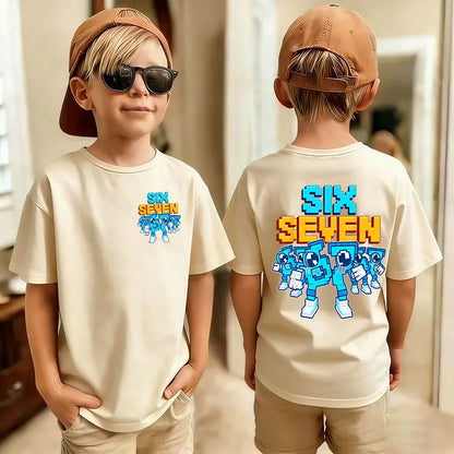 Cute Funny Six Seven Italian Brainrot 67 Number Graphic Print T-Shirt Boy/Girl Summer Short Sleeved Kids Tshirt Top Fan Gifts