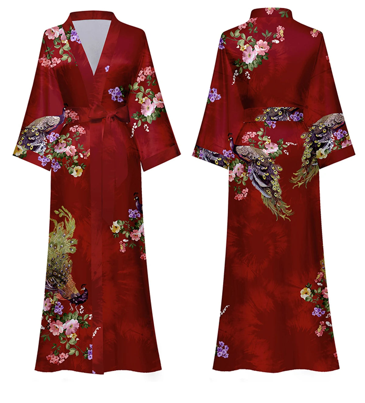 Daiwor Kout Silk Satin Robe for Women Long Japanese Kimono Robe Lightweight Soft Bathrobe Summer Luxury Dressing Gown