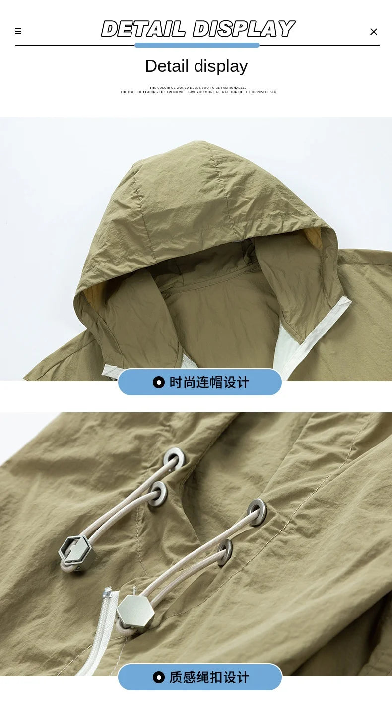 Summer New Hong Kong Style Couple Style Japanese and Korean Versatile Sunscreen Clothing Fashion Trend Versatile Outdoor Couple