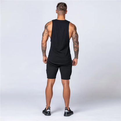 Men Cotton Sleeveless Shirt Casual Gym Tank Top Man Quick Dry Fitness Basketball Vest Bodybuilding Running t-Shirt Man Clothing