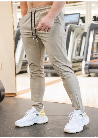 Ice Silk Sweatpants Men's Summer Ultra-thin Cooling Dry Fit Sports Pants Running Breathable Trousers Casual Fitness Leg