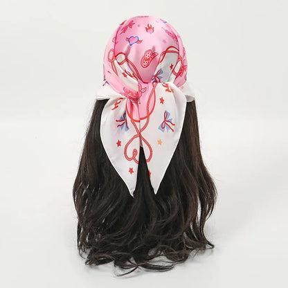 Luxury Silk Head Scarf - Soft Summer Foulard Bandana for Women
