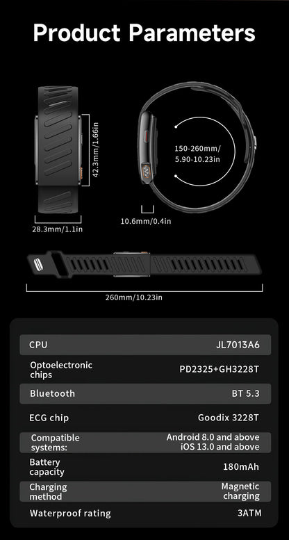 New Fitness Tracker ECG Heart Rate Smart Bracelet Blood Pressure Blood oxygen Sleep 24/7 Monitoring SMS Call Reminder Smart Band