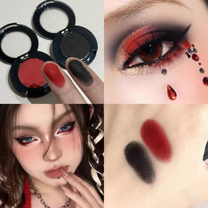 Punk Smoky Red Black Eye Shadow Palette Waterproof Gothic Matte Blue Eyeshadow Tray Women Halloween Eye Pigments Makeup Palette
