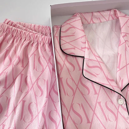 New Women's High-End Fresh Ins Style Pajamas, Women's Short-Sleeve and Shorts, Summer Thin French-Style Home Wear Summer Set