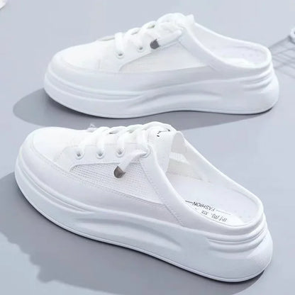 2026 Fashion Mesh Casual Shoes Flats Women Lace Up Dames Sneakers Platform Round Toe Zapatillas Casual Mujer for Summer Spring