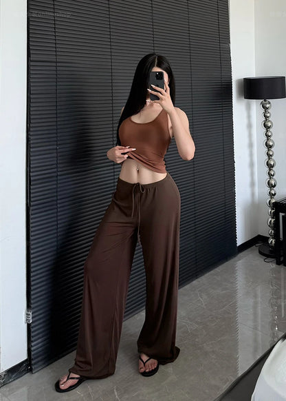 Ctenkevet-High Waist Wide-Leg Yoga Joggers for Women, Female Casual Tracksuit Bottoms, Straight Outdoor Baggy Sweatpants, Autumn