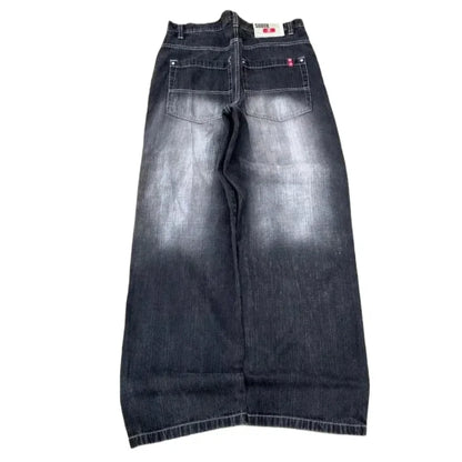 American Street Fashion Trend Big Pocket Loose Jeans Women Harajuku Y2K New Hip Hop Vintage Oversized Jeans Unisex Mopping Jeans