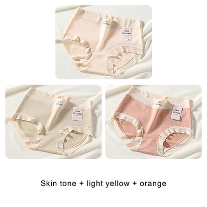 Cotton Mid-Rise Panties - Women's Antibacterial Breathable Cotton Briefs Set
