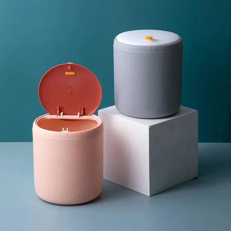 Mini Desktop Trash Can - Plastic Office Waste Bin Organizer
