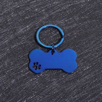 Custom Text Dog Tags Personalized Name Dog Cat ID Tag Bone Shaped Pendant Laser Engraving Address Number Customized Pets ID Tag