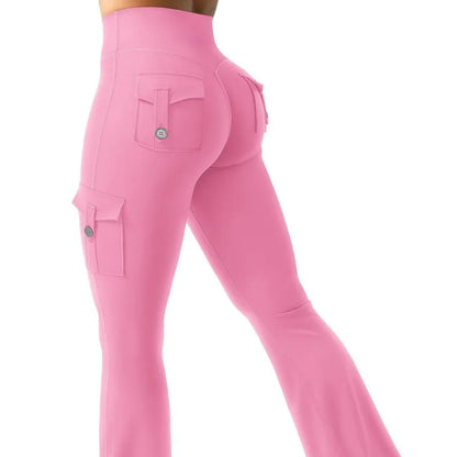 Newest Women Wide Leg High Stretch Yoga Leggings Naked Feeling Compression Fitness Workwear with Pockets Yoga Pant