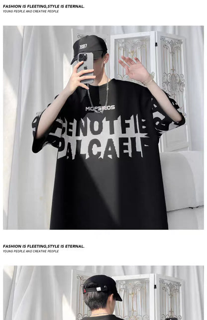 Summer Men's Large Suit S-6XL New Trendy Two Piece Set Korean High Street Fashion T-shirt Shorts Tracksuits Designer Clothes Men