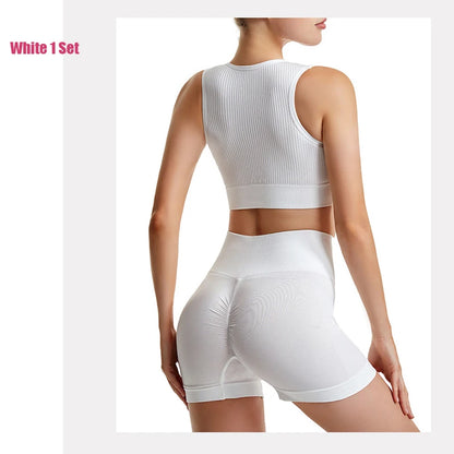Peach Butt Fitness Fast Dry Running Sports Tight Yoga Shorts Lady's Shock Proof Yoga Beauty Vest Fitness Sports Bra Set