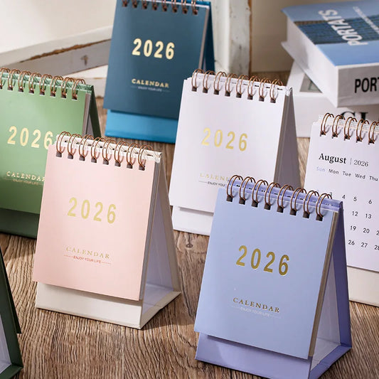 2026 Mini Morandi Color Calendar Small Desk Calendar Memo Calendar Planner Desktop Decoration Office Stationery New Year Gifts