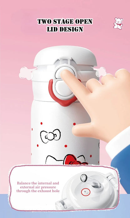 X&W 500ML for Sanrio My Melody Thermos Cups Cartoon Stainless Steel Vacuum Flask Student Cute Insulated Water Bottles Kids Cup