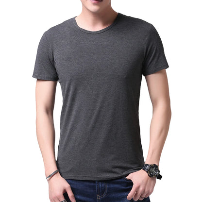 Men's Bamboo Fiber T-Shirt – Soft Breathable Round-Neck Top