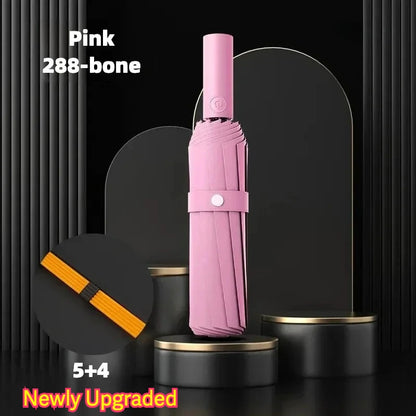 Stormproof Windproof Automatic Folding Rain Umbrella for Men, Large Strong Reinforced 288 Bone, Sun UV UPF50+ Parasol