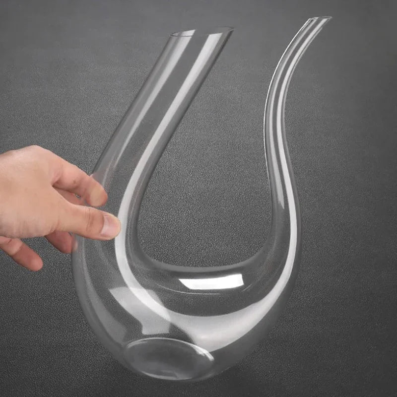 Crystal Wine Decanter 1500ML Handmade Lead-Free Glass Jug With Pourer Aerator