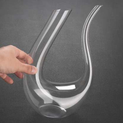 Crystal Wine Decanter 1500ML Handmade Lead-Free Glass Jug With Pourer Aerator