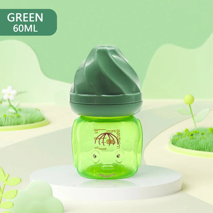 0-6 months newborn baby mini bottle, 60ml creative small windmill baby bottle, fall-proof and anti-colic PP bottle, BPA-free