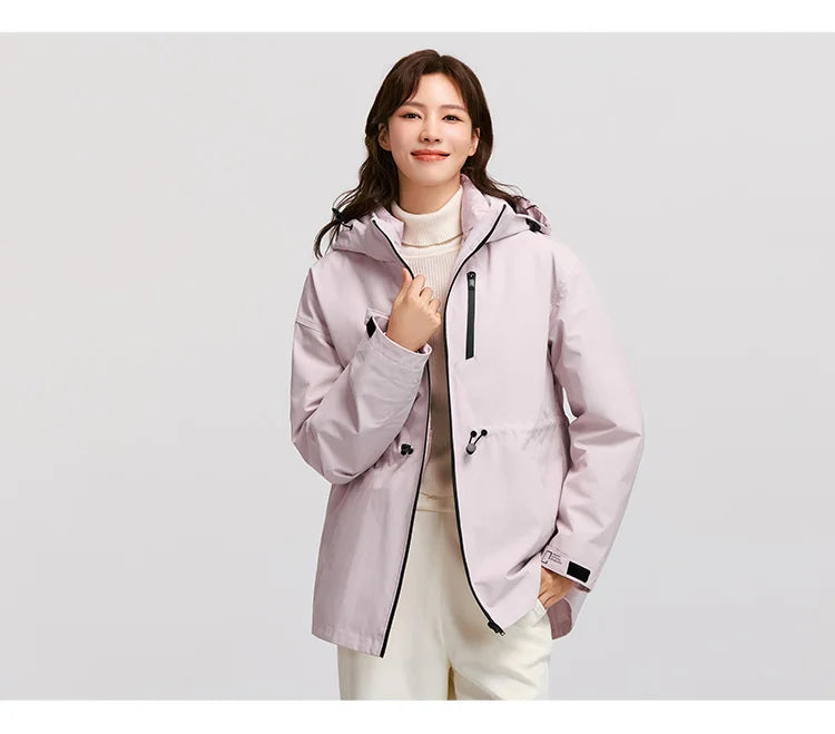 Semir Down Jacket Women 2026 New Two-Piece Three-in-One Outdoor Travel Daily Waterproof Oil-proof Stain-proof Woman Winter Coat
