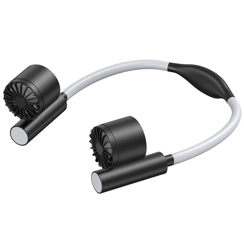 Portable Lightweight Halter Neck Air Cooling Fan Usb Rechargeable Outdoor Travel Sport Wearable Mini Hanging Neck Fan 3gear Wind
