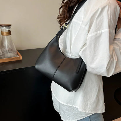 PU Leather Crossbody Bag | Women’s Small Retro Baguette Style Shoulder Bag with Hasp Closure
