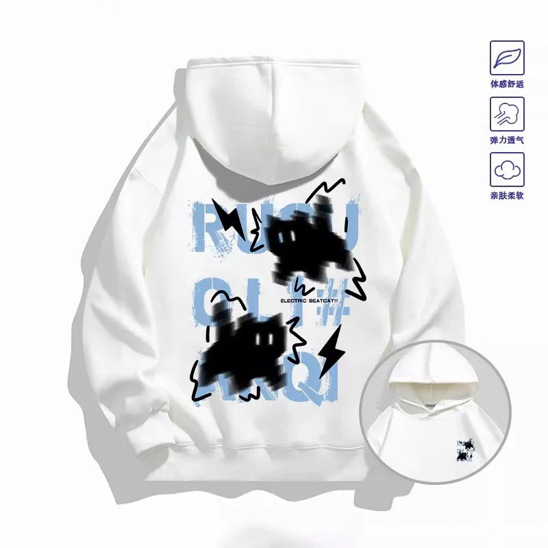 2026 Trendy "Haze Blue" Cat Hoodie - Both Men's and Women's Spring/Autumn Multi-Purpose Coat - Cool Fashion Item