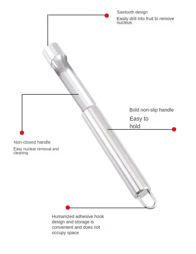 Fruit Core Cutter - Durable Stainless Steel Apple Corer & Pear Seed Remover Tool