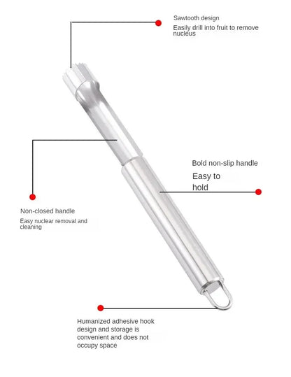Fruit Core Cutter - Durable Stainless Steel Apple Corer & Pear Seed Remover Tool