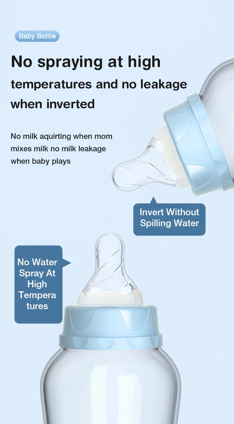 MAMIJOY 2PCS 150/240ML Baby Bottle Milk Bottle Anti-drop Heat-resistant Newborn Bottle Newborn Feeding Supplies BPAFREE BB01/02