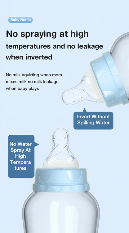 MAMIJOY 2PCS 150/240ML Baby Bottle Milk Bottle Anti-drop Heat-resistant Newborn Bottle Newborn Feeding Supplies BPAFREE BB01/02