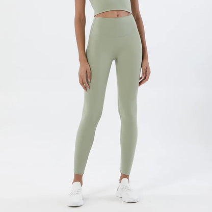 SOISOU Nylon Yoga Pants Gym Leggings Women Girl Fitness Soft Tights High Waist Elastic Breathable No T Line Sports Pants