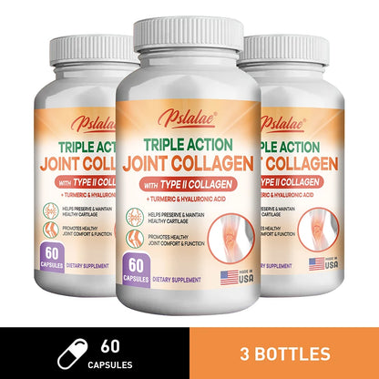 Triple Action Joint Collagen with Type II Collagen - Promotes Joint Health & Comfort,Relieves Pain,Rebuilds,Preserves Cartilage