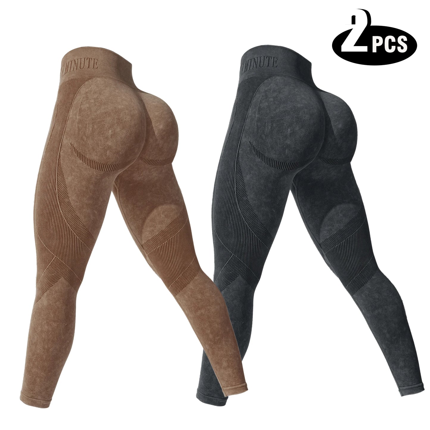 High Waisted Yoga Leggings - Seamless Butt Lifting Tummy Control Pants for Women