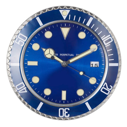Luxury Metal Wall Clock - Modern 34cm Luminescent Home Decor
