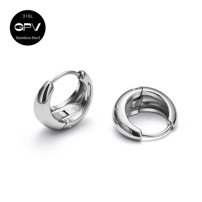 2PCS 316L Medical Stainless Steel Earrings With A Niche Design Women's Perforated Jewelry Light Luxury Ear Rings