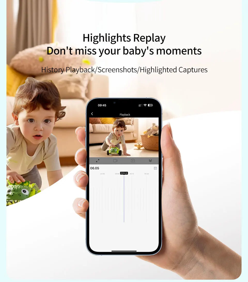 DANMINI 5 "tuya baby monitor 2K high definition WiFi remote mobile APP control up, down, left and right rotation gimbal camera